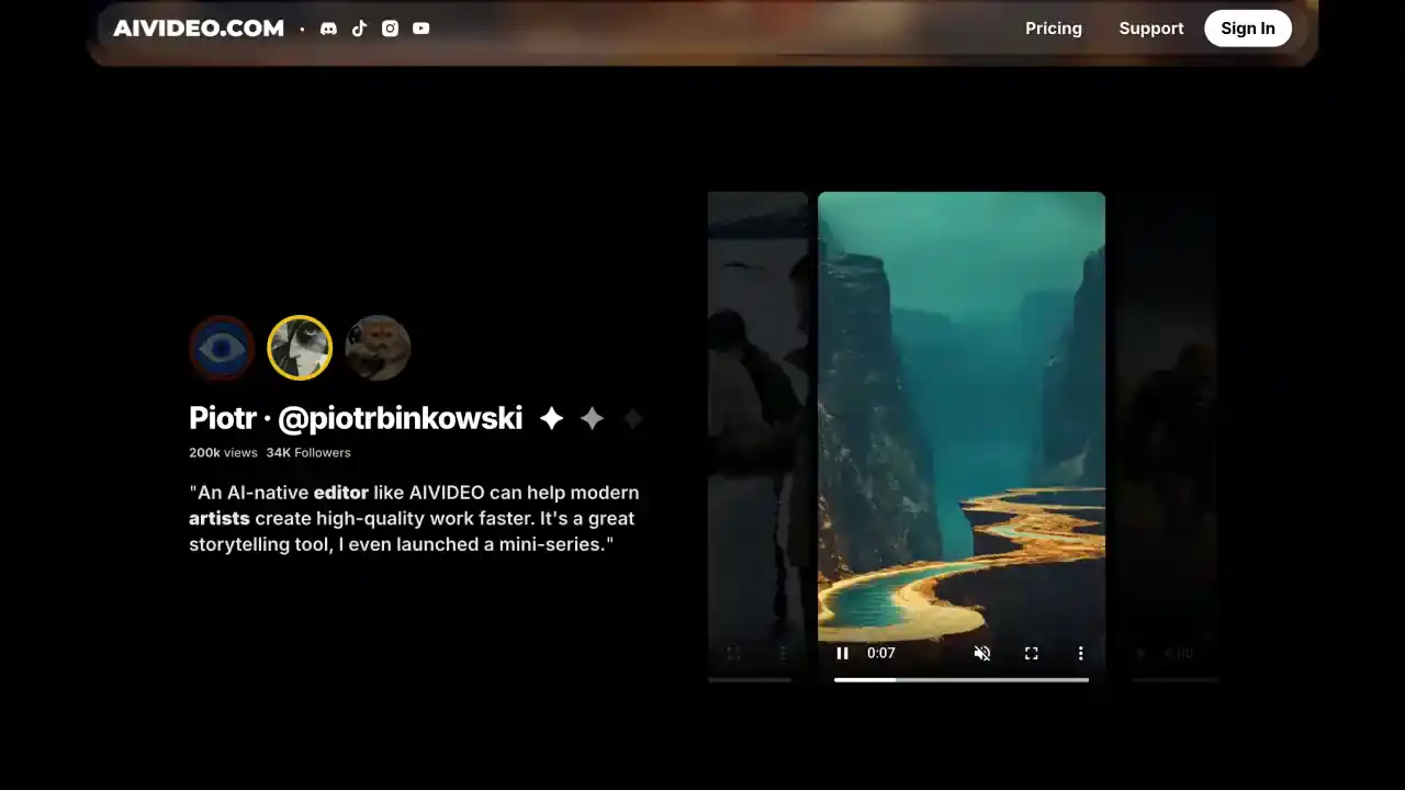 AIVideo.com Platform Features